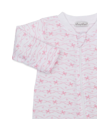 Kissy Kissy - Baby Bows Pink Zip Footie