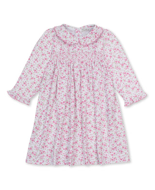 Kissy Kissy Smocked Toddler Dress - Cottage Roses Pink