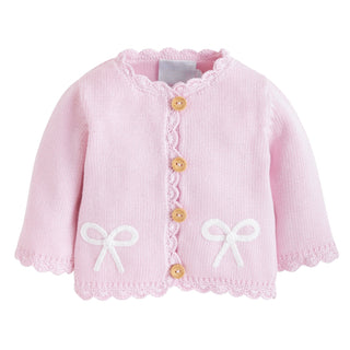 Crochet Cardigan - Pink Bow