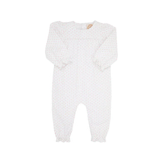 Long Sleeve Penny's Playsuit-Sandpearl Pink Microdot