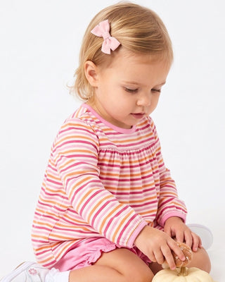 Lullaby Set Penny Play Bloomer Set Long Sleeve - Falling For Stripes, Pink