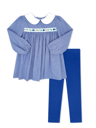 Lullaby Set Layla Legging Set - River Royal Minigingham, Flowers