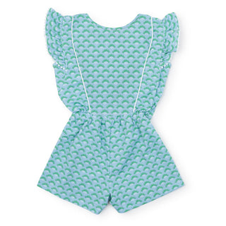 SALE RAE GIRLS' PIMA COTTON ROMPER - COOL BLOOMS