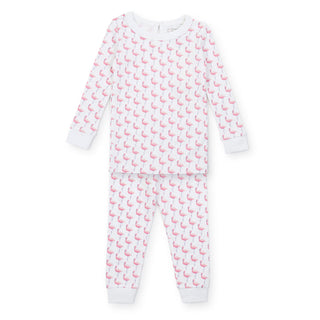 Ava Girls' Pima Cotton Pajama Pant Set - Fabulous Flamingos