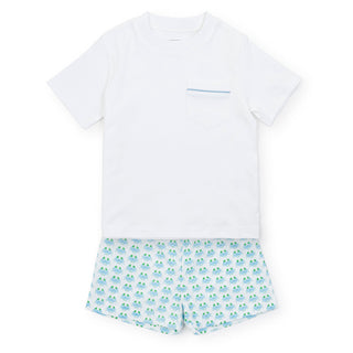 Walker Boys' Pima Cotton Short Set - Cool Crabs