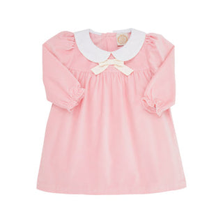 LS Banks Bow Dress (Velveteen)- Sandpearl Pink with Palmetto Pearl