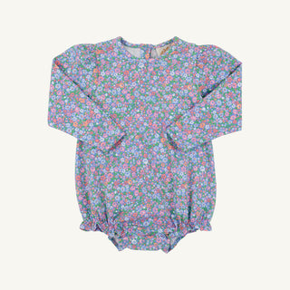 The Beaufort Bonnet Company Long Sleeve Penny's Play Bubble - Mountain Brook Mini Floral (Parrot Cay Coral)