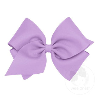 Mini King Classic Grosgrain Hair Bow (Plain Wrap)- Light Orchid