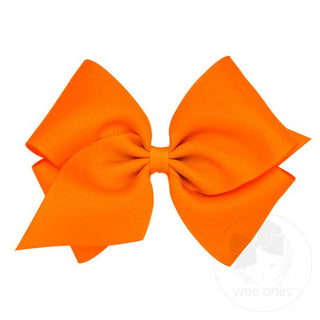 Mini King Classic Grosgrain Hair Bow (Plain Wrap)- Orange