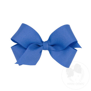 Wee Ones Mini Classic Grosgrain Hair Bow (Plain Wrap) - Capri Blue