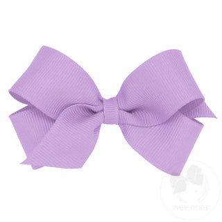 Mini Classic Grosgrain Hair Bow (Plain Wrap)- Light Orchid