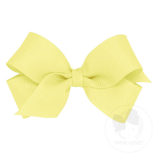Wee Ones Mini Classic Grosgrain Hair Bow (Plain Wrap) - Light Yellow