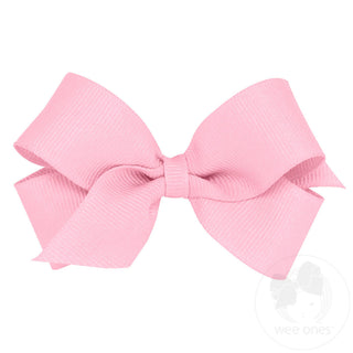 Wee Ones Mini Classic Grosgrain Hair Bow (Plain Wrap) -Pearl