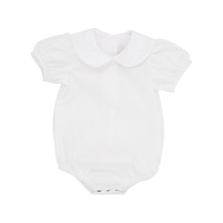 Maude's Peter Pan Collar Shirt & Onesie (Short Sleeve Woven)- Worth Avenue White