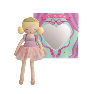 MudPie Blonde Ballet Book & Doll Set