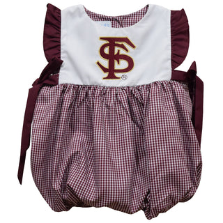 Florida State Seminoles Embroidered Gingham Girls Bubble