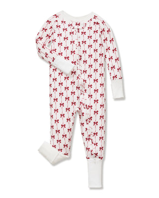 Petite Plume- Baby's Pima Peekaboo Romper in Blissful Bows