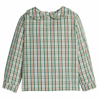 Little English- Peter Pan Shirt - Mistletoe Tartan