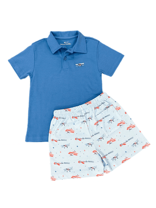 James & Lottie Airplane Knit- Airplane Polo
