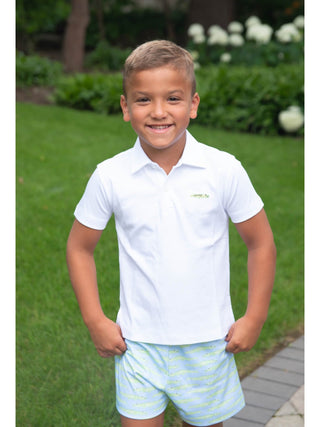 James & Lottie See you Later Alligator Knit- Alligator Polo