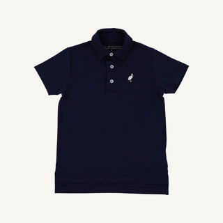 The Beaufort Bonnet Company Prepletic™ Prim & Proper Polo - Nantucket Navy with Multicolor Stork