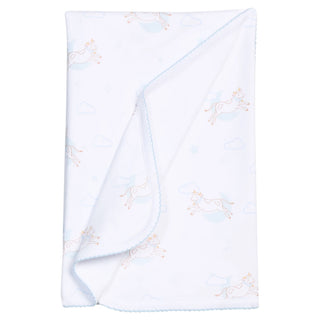 Little English Blue Cow Jumping Over the Moon Blanket