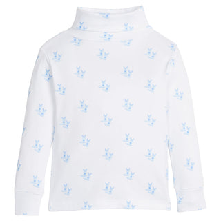 Little English Printed Turtleneck - Blue Cowboy Boots
