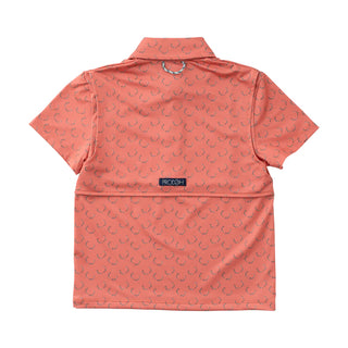 Prodoh Boy's Short Sleeve Pro Performance Polo in Deer Antler Print