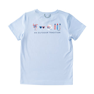 Prodoh Boys Short Sleeve Pro Performance Tee Fourth of July-Windsurfer