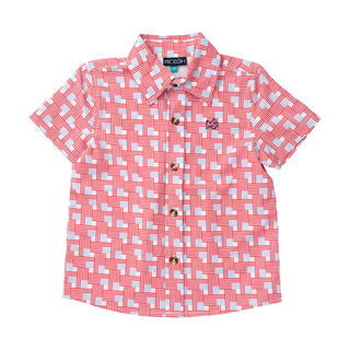 Prodoh Button Down Shirt, American Flag Plaid