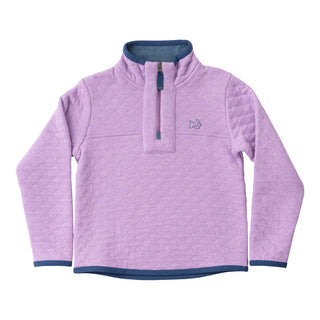 Girl's Quilted Zip Pullover in Sheer Lilac