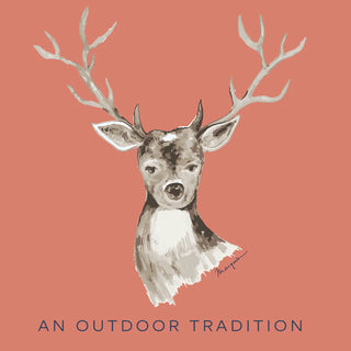 Prodoh Kid's Pro Performance Long Sleeve T-Shirt in Soft Orange with Deer Head and Antlers