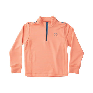 Prodoh Boys Performance Quarter Zip Pullover in Crabapple Orange Stripe