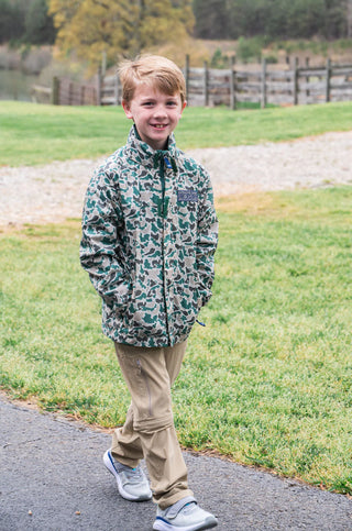 Prodoh Boy's Reflective Rain Jacket in Neutral Camo