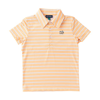 Prodoh Boys' Short Sleeve Pro Performance Polo - Orange Chiffon Stripe