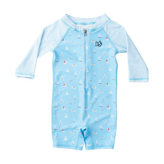 Prodoh Baby Reef One Piece Swimsuit Boats in the Bay Print