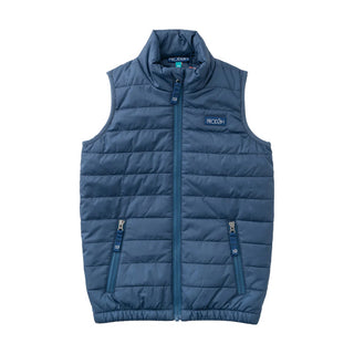 Prodoh Boys Puffer Vest in Dark Denim Blue with Football Print Liner