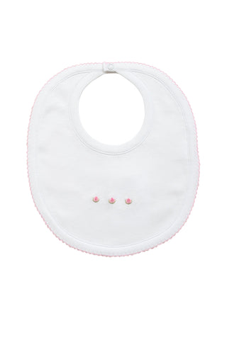 The Proper Peony Proper Pima Bib White with Rosebuds