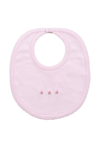 The Proper Peony Proper Pima Bib Pink with Rosebuds