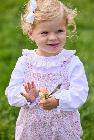 Little English Smocked Madeline Blouse - White with Light Pink