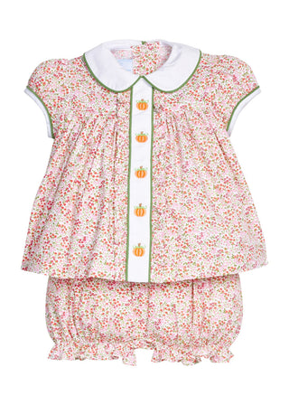 Little English Ruffled Sally Bloomer Set - Pumpkins