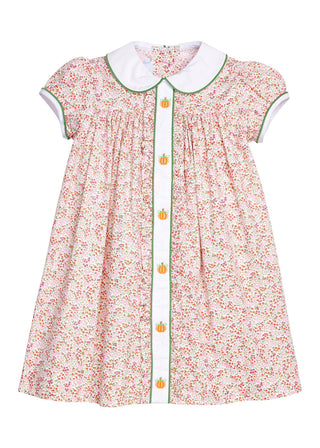 Little English Ruffled Sally Dress - Pumpkins