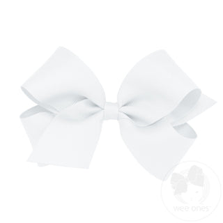 Wee Ones Medium Classic Grosgrain Hair Bow - White