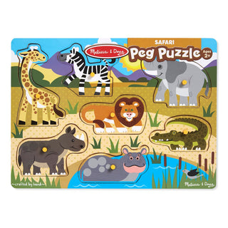 Melissa and Doug - Safari Peg Puzzle - 7 Pieces