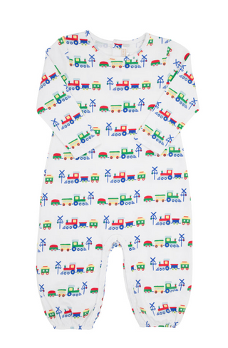 Long Sleeve Patton Play Romper Chatham Choo Choo