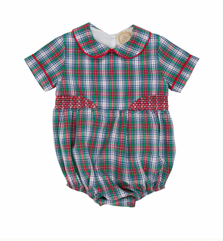 Brently Bubble Prestonwood Plaid With Richmond Red Smocking