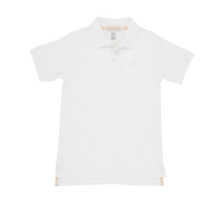 Prim & Proper Polo - Worth Avenue White with Multicolor Stork