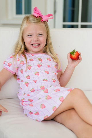 James and Lottie Play Dress - Strawberry Stripe