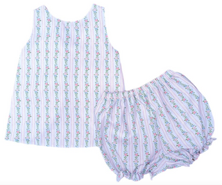 James & Lottie Kinley Bloomer Set / Pink- Blue Floral