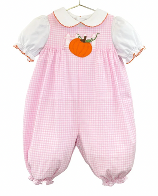 Pink Gingham Pumpkin Patch Longall